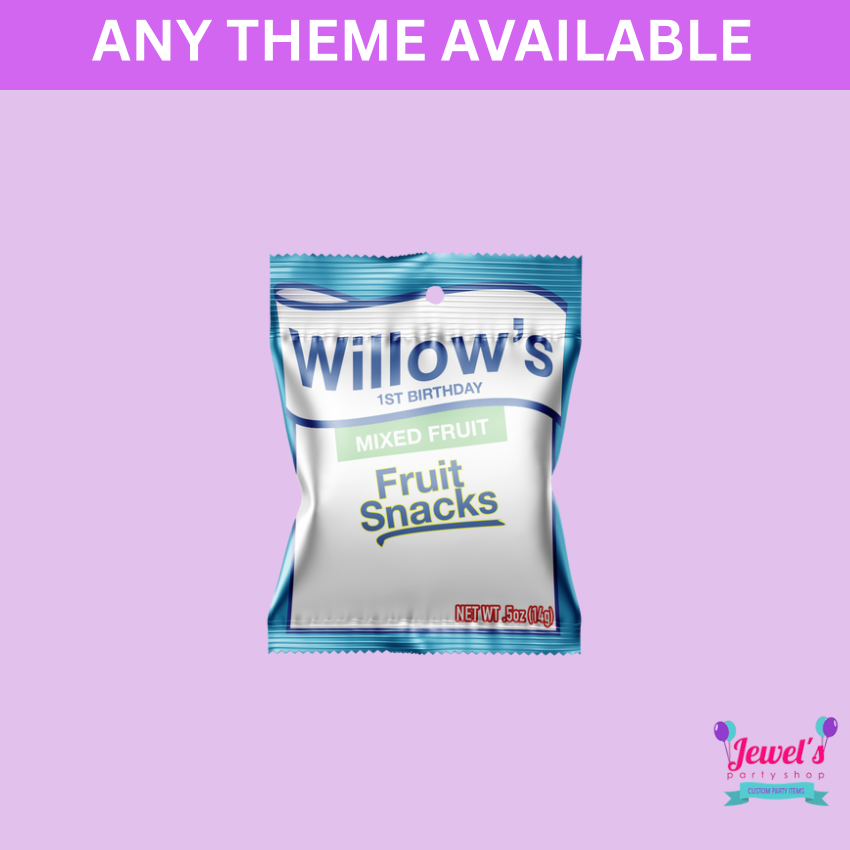 Custom Fruit Snacks, Printed and Shipped! Custom Fruit Snack Wrappers Party Favors!