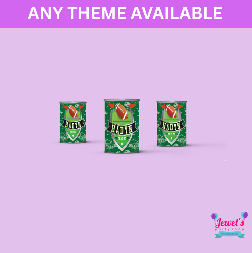 Custom Pringle Cans, Printed and Shipped! Custom Pringle Can Wrappers! Custom Pringle Can Favors!