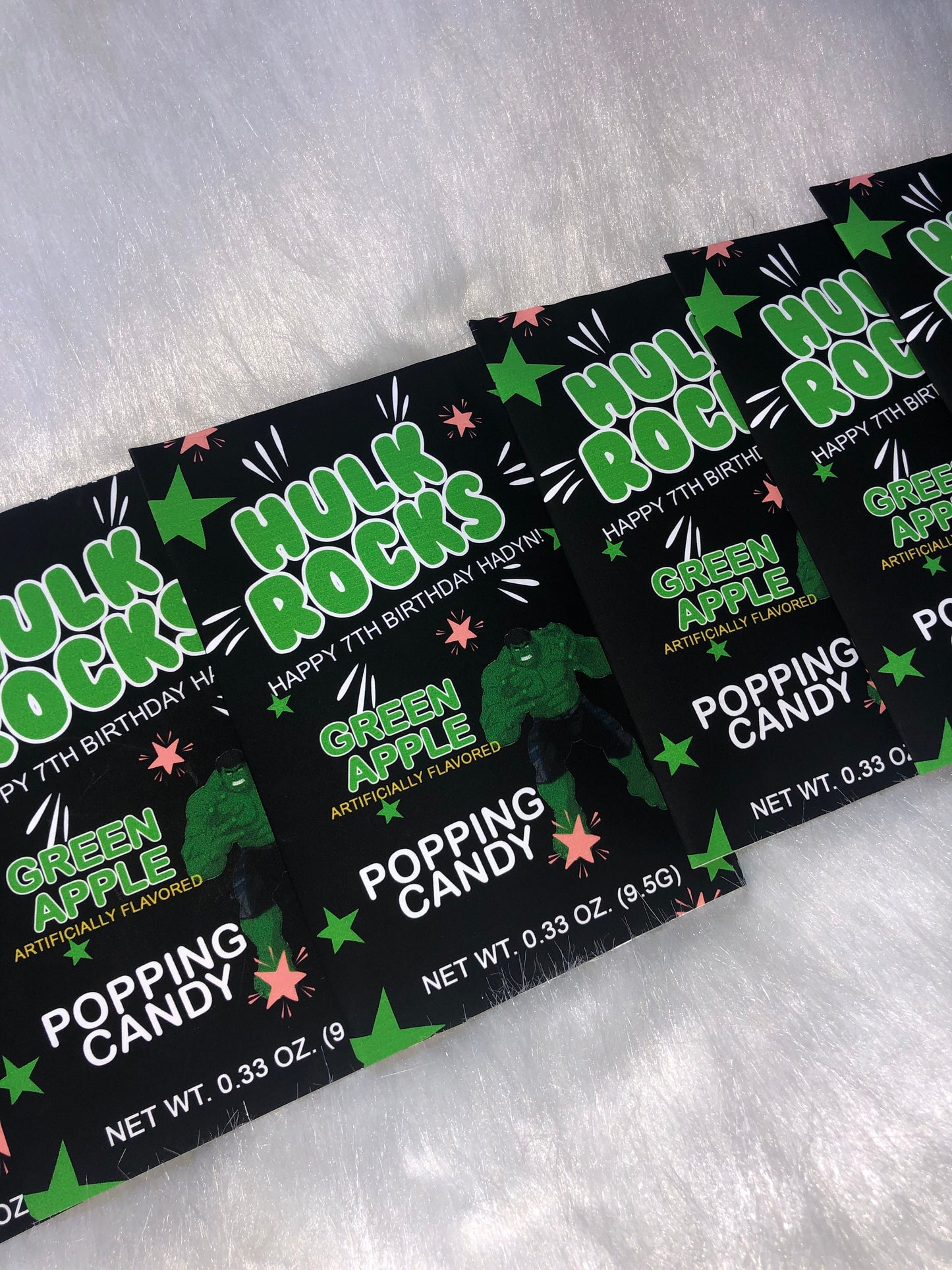Hulk Custom Pop Rocks Candy, Printed and Shipped! Custom Pop Rocks Candy Wrappers! Hulk/ Avengers Party Favors!