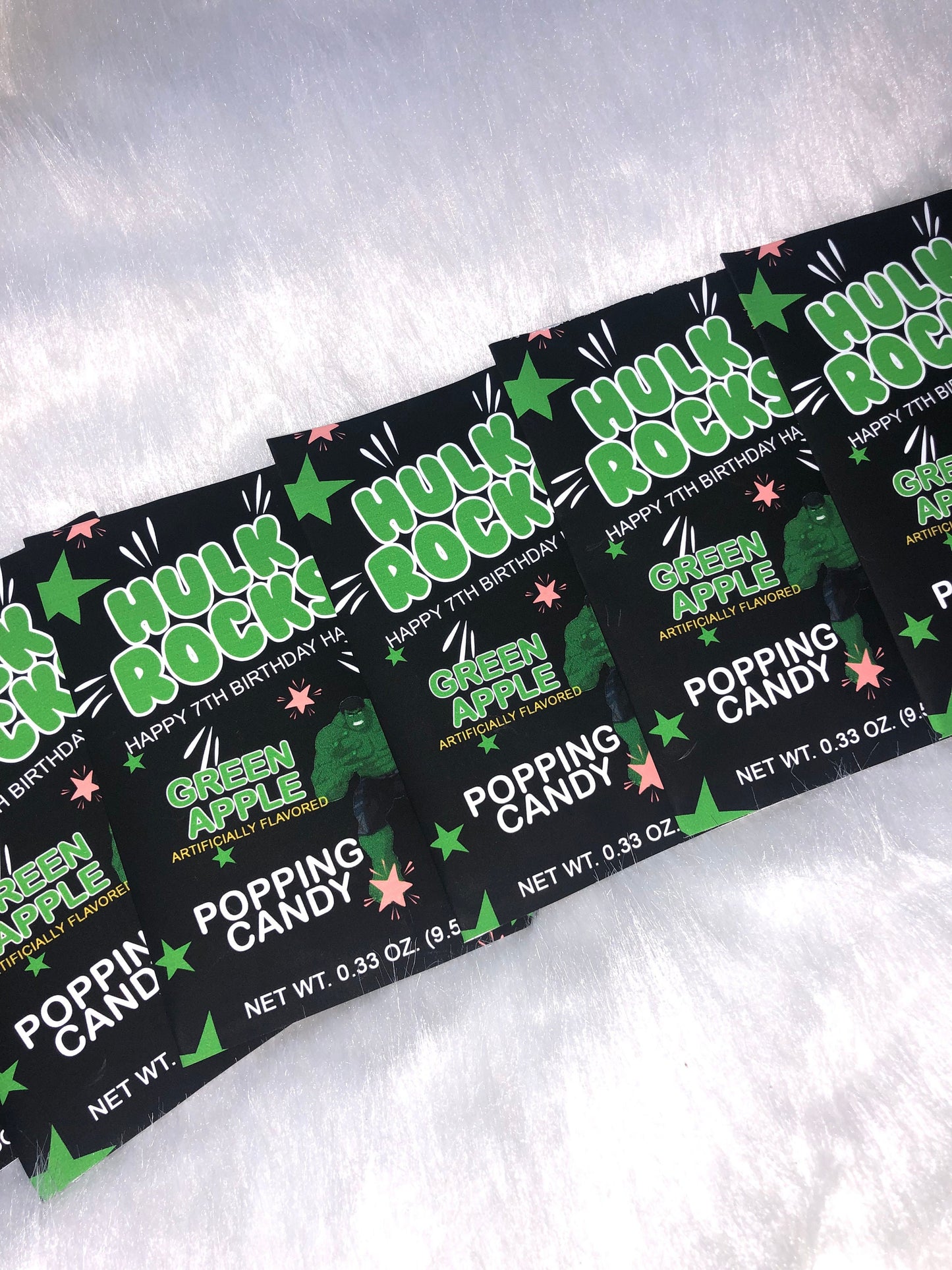 Hulk Custom Pop Rocks Candy, Printed and Shipped! Custom Pop Rocks Candy Wrappers! Hulk/ Avengers Party Favors!