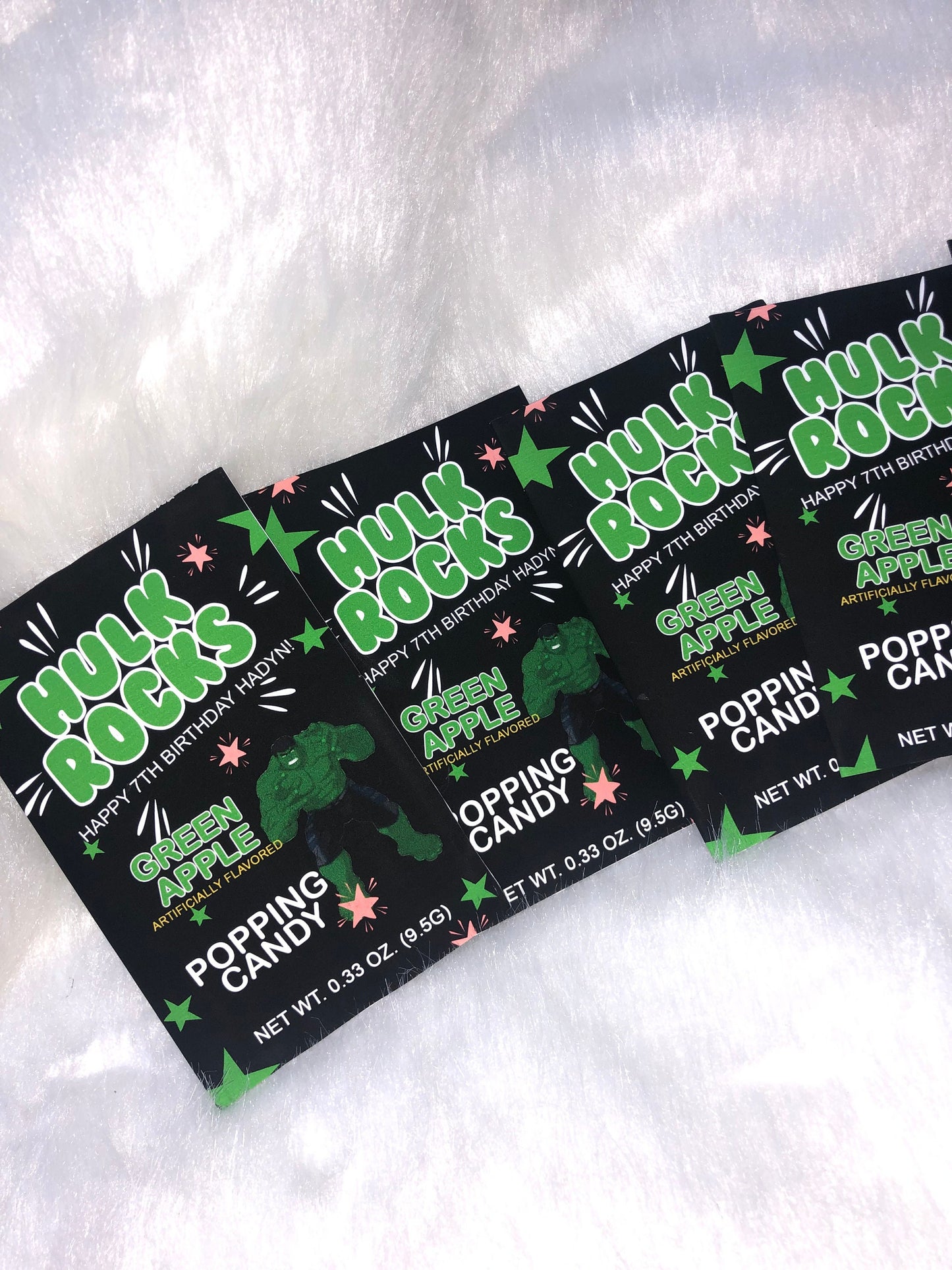Hulk Custom Pop Rocks Candy, Printed and Shipped! Custom Pop Rocks Candy Wrappers! Hulk/ Avengers Party Favors!