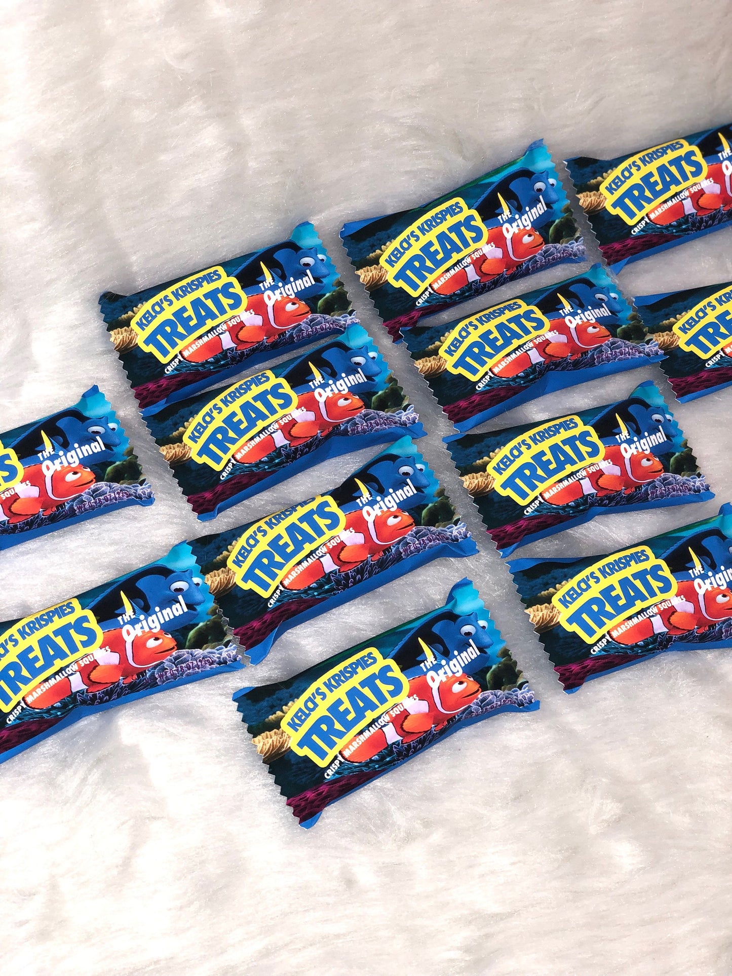 Custom Rice Krispies Treats, Printed and Shipped! Custom Rice Krispies Treats Wrappers! Finding Nemo Party Favors! (Copy)