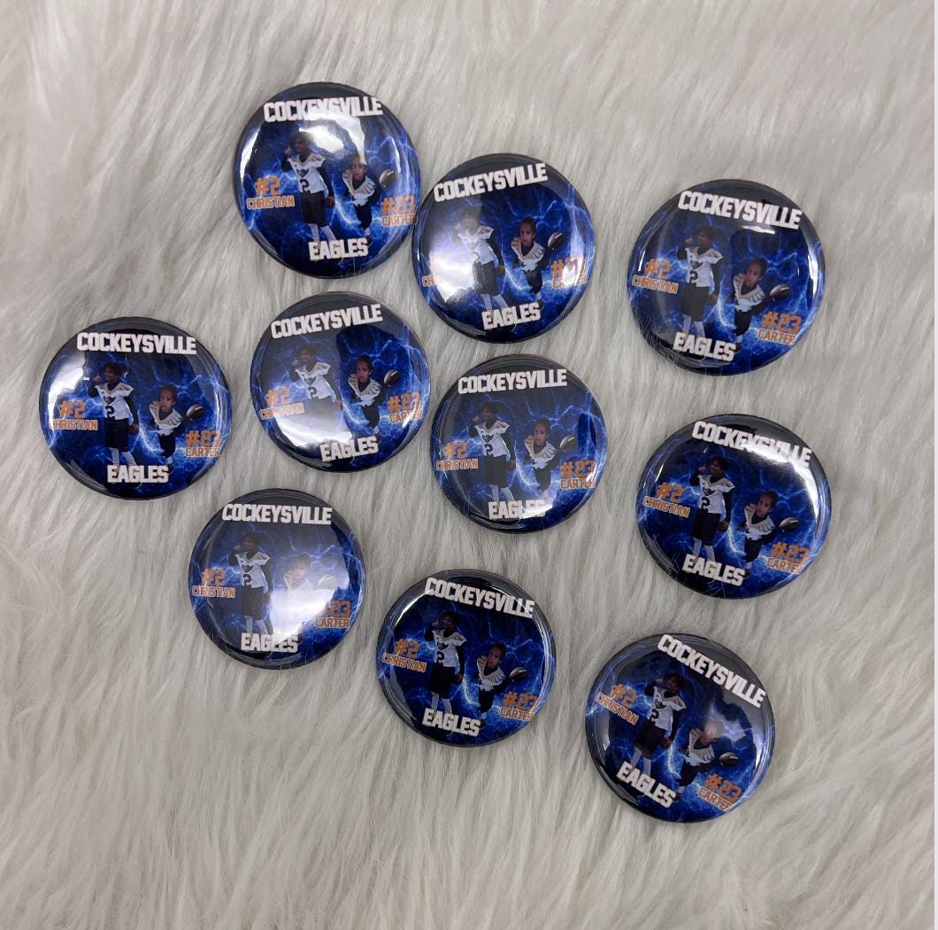 Custom Celebration Pin Buttons, Shipped! Custom Event Pin Buttons! Custom Theme Pin Buttons!