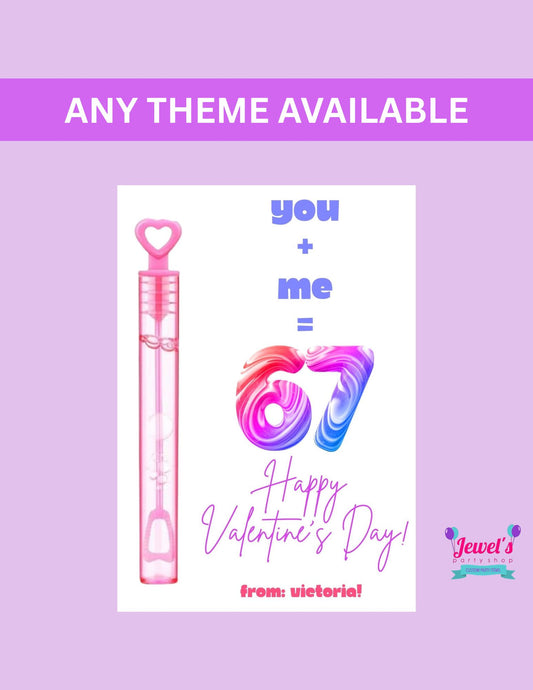 Custom Valentine's Day Bubble Wand Card!