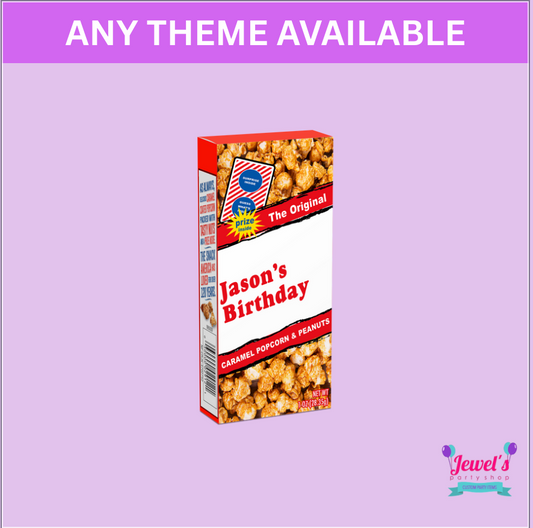Custom Cracker Jack Box, Printed and Shipped! Custom Cracker Jack Box Wrappers! Custom Cracker Jack Box Favors! (Copy)