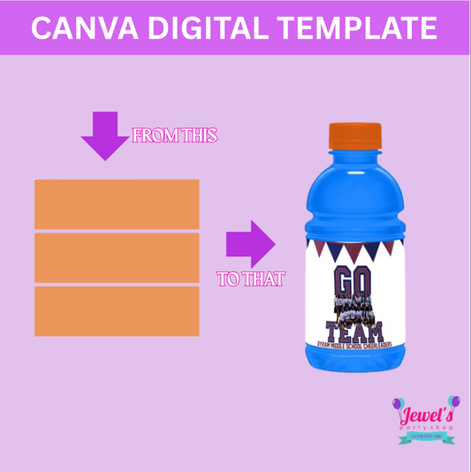 CANVA Custom Sports Drink DIGITAL template, INSTANT! Custom Sports Drink Wrappers! Custom Party Favors!