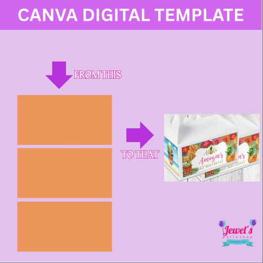 CANVA Custom Gable Box DIGITAL template, INSTANT! Custom Gable Box Wrappers! Custom Party Favors!