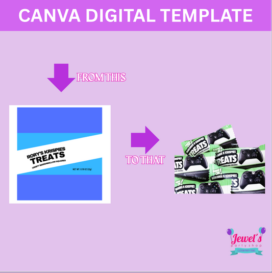 CANVA Custom Rice Krispies DIGITAL template, INSTANT! Custom Rice Krispies Wrappers! Custom Party Favors!