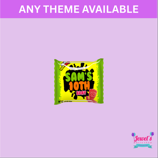 Custom Mini Sour candy bag, Printed and Shipped! Custom Mini Sour candy bag Labels! Event Favors!