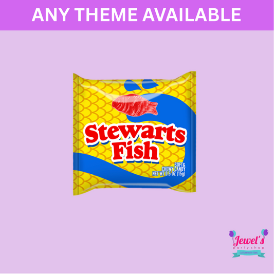 Custom Mini Sweet fish candy bag, Printed and Shipped! Custom Sweet fish candy bag Labels! Event Favors!