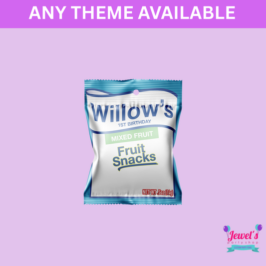 Custom Fruit Snacks, Printed and Shipped! Custom Fruit Snack Wrappers Party Favors!