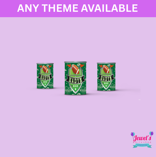Custom Pringle Cans, Printed and Shipped! Custom Pringle Can Wrappers! Custom Pringle Can Favors!