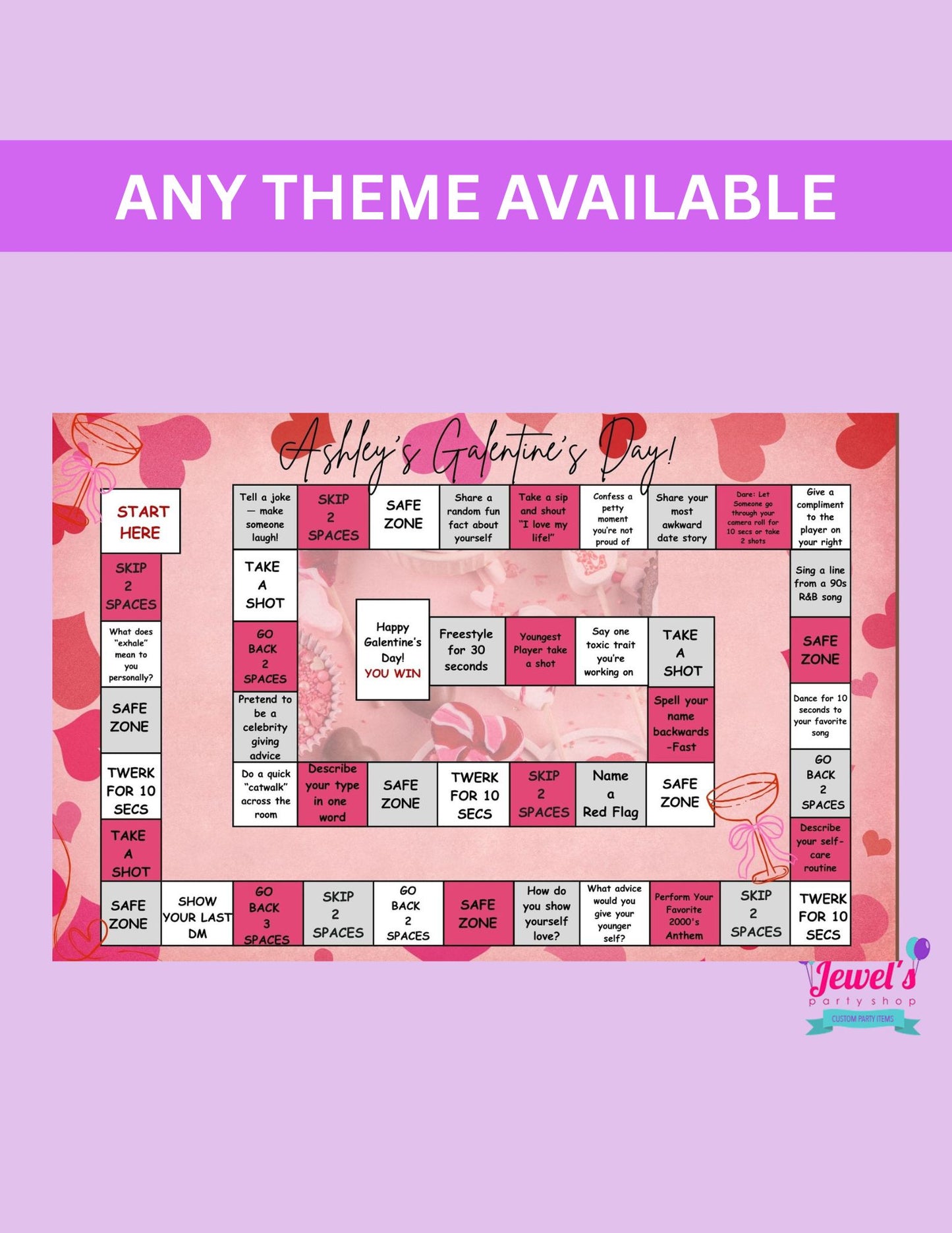 Custom Valentine's Day Game Board