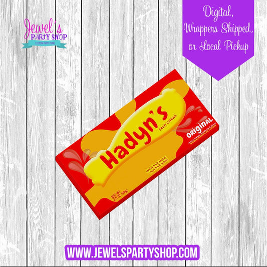Custom Fruit Chews box, Printed and Shipped! Custom Fruit Chews box Labels! Event Favors!