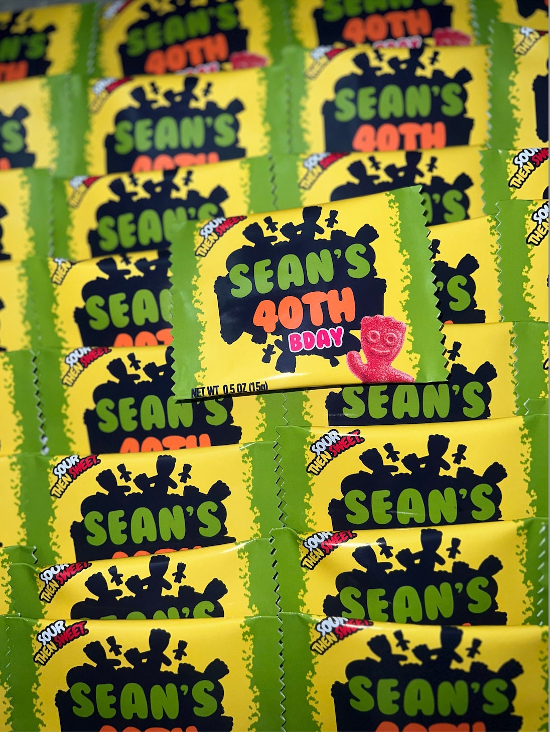Custom Mini Sour candy bag, Printed and Shipped! Custom Mini Sour candy bag Labels! Event Favors!