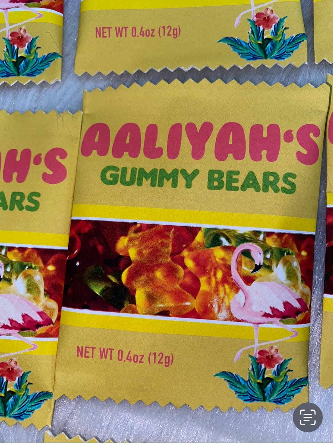 CANVA Custom Gummy Bears DIGITAL template, INSTANT! Custom Gummy Bears Wrappers! Custom Party Favors!