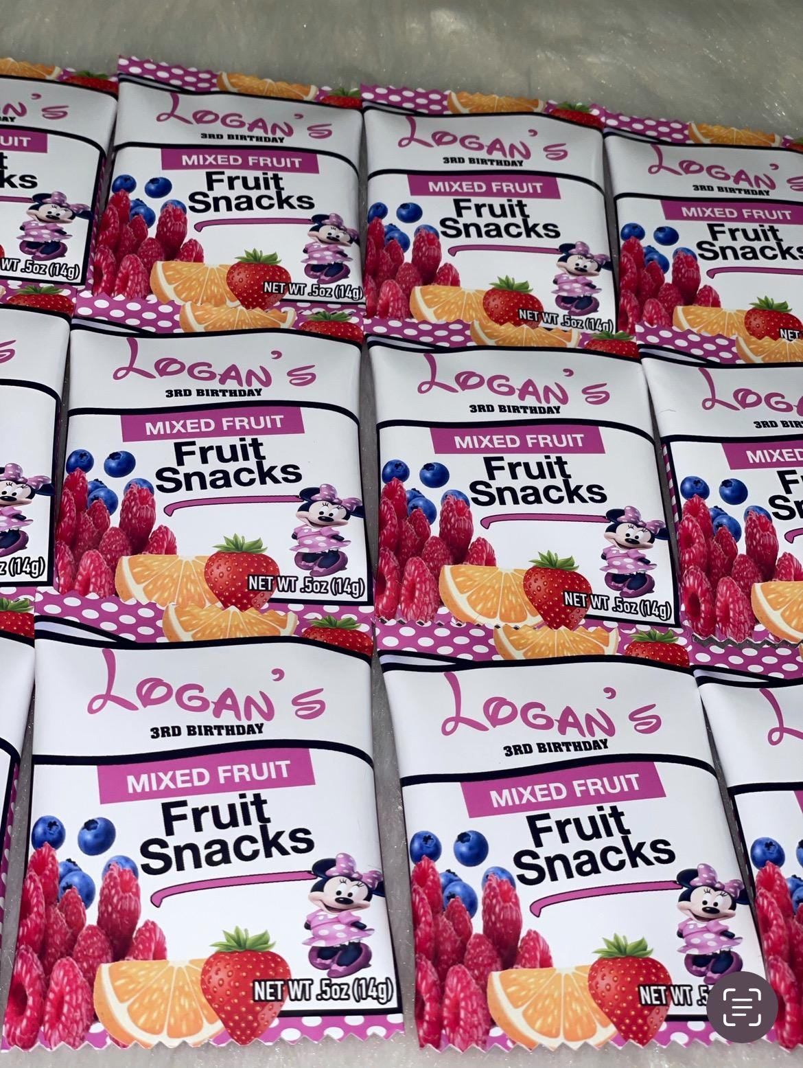 CANVA Custom Fruit Snacks DIGITAL template, INSTANT! Custom Fruit Snack Wrappers! Custom Party Favors!