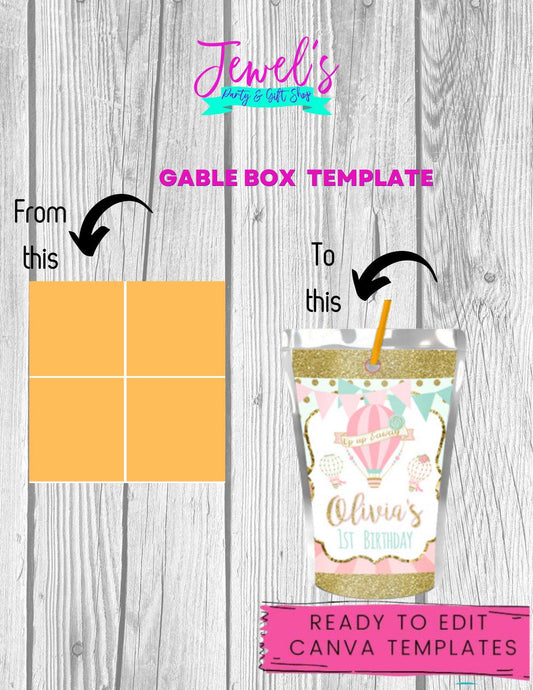 CANVA Custom Juice Pouch DIGITAL template, INSTANT! Custom Juice Pouch Wrappers! Custom Party Favors!