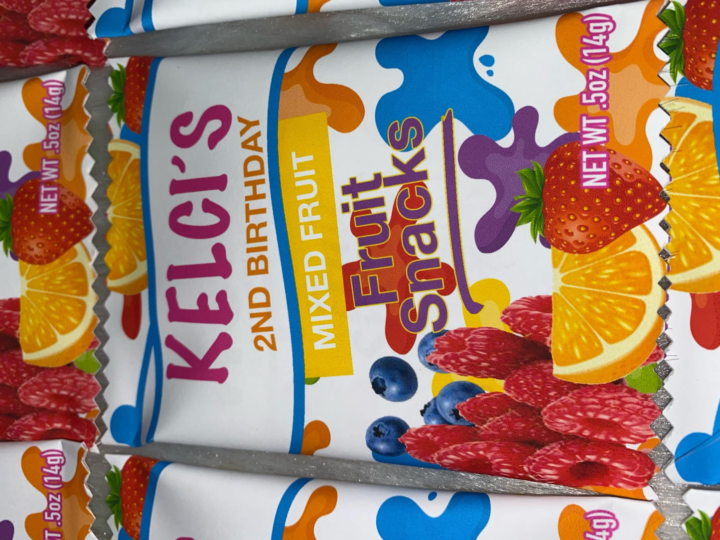 Custom Fruit Snacks, Printed and Shipped! Custom Fruit Snack Wrappers Party Favors!